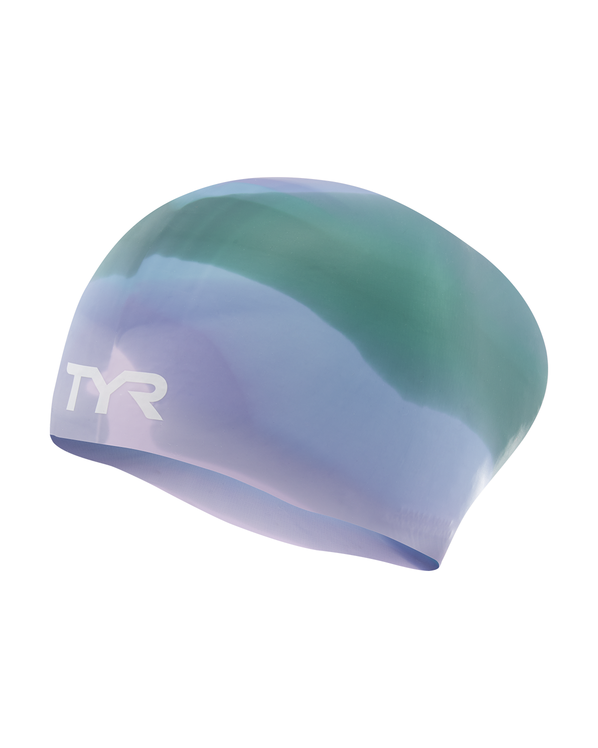 Youth Long Hair Silicone Swim Cap -Tie Dye